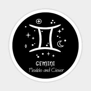 Gemini Personality White Text Magnet